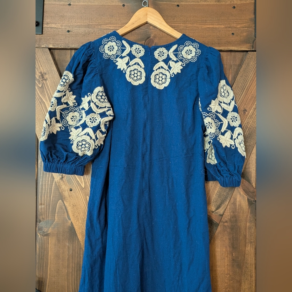 Sea New York Navy Dress with Cream Embroidery - Picture 6 of 8